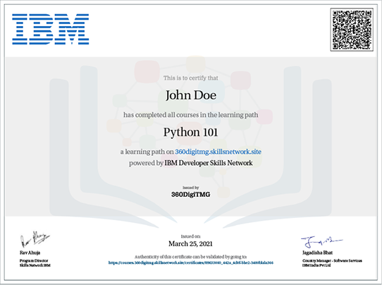 IBM data science certificate